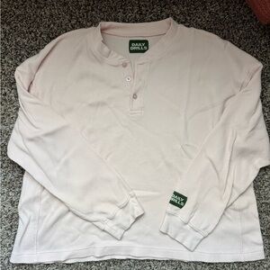 DAILY DRILLS Oversized Thermal Henley in Cupid!